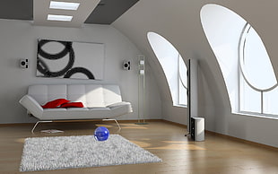 white gondola sofa HD wallpaper